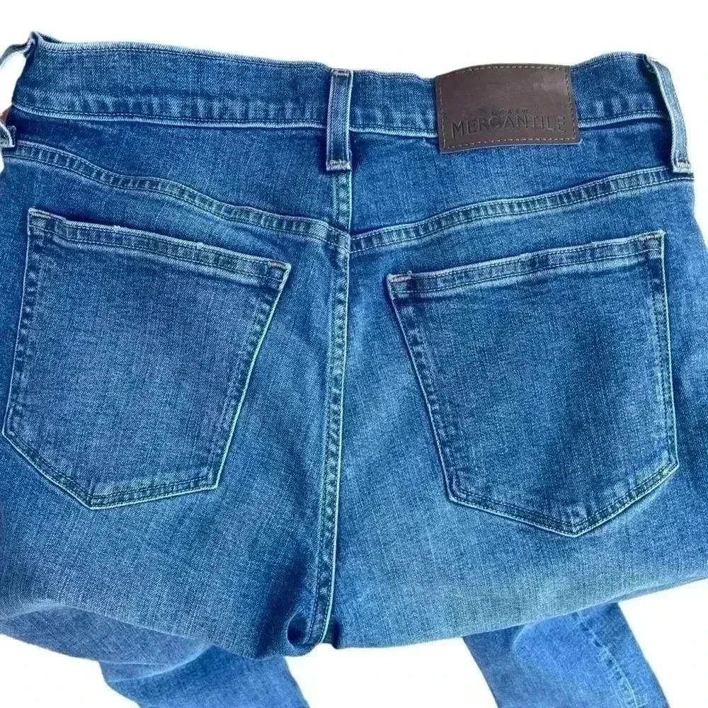 J.Crew Mercantile women’s distressed blue jeans super cute hems sz 26 preloved - Picture 3 of 6